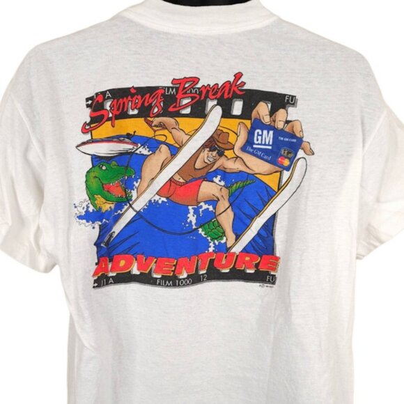 Unbranded Other - Vintage Spring Break T Shirt Mens Size Large White 90s Water Skiing Alligator